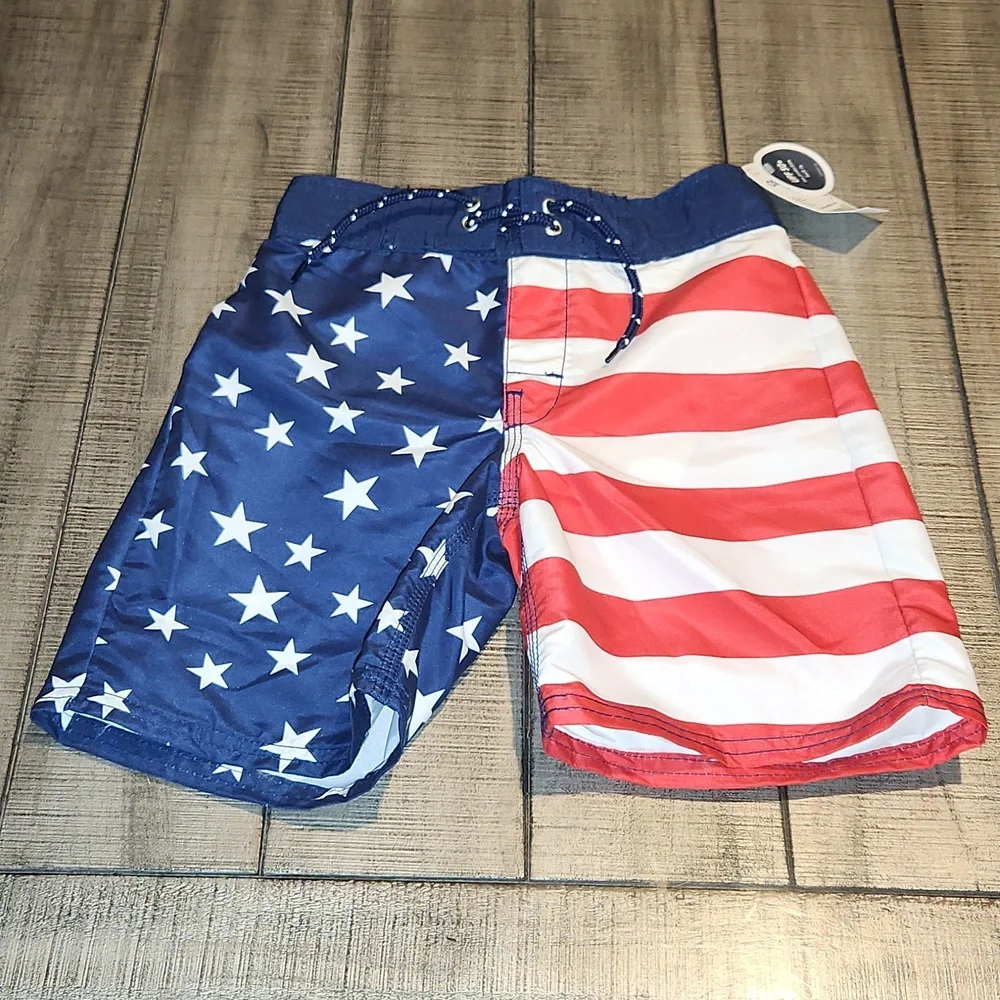 NWT OshKosh B'gosh Red and Blue Swim Shorts